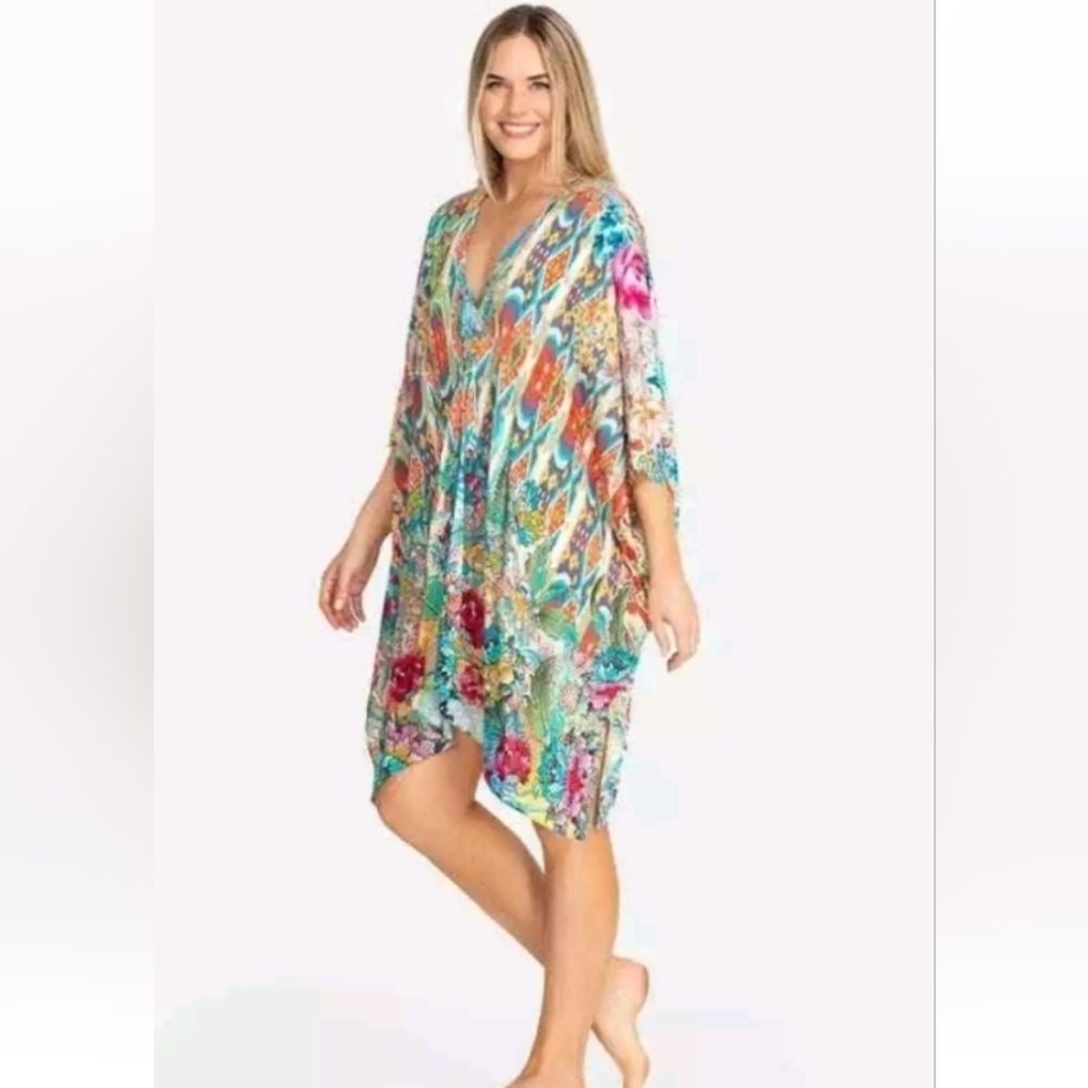 NWT Johnny Was Pearce Short Kimono Floral cover up sz L/Xl